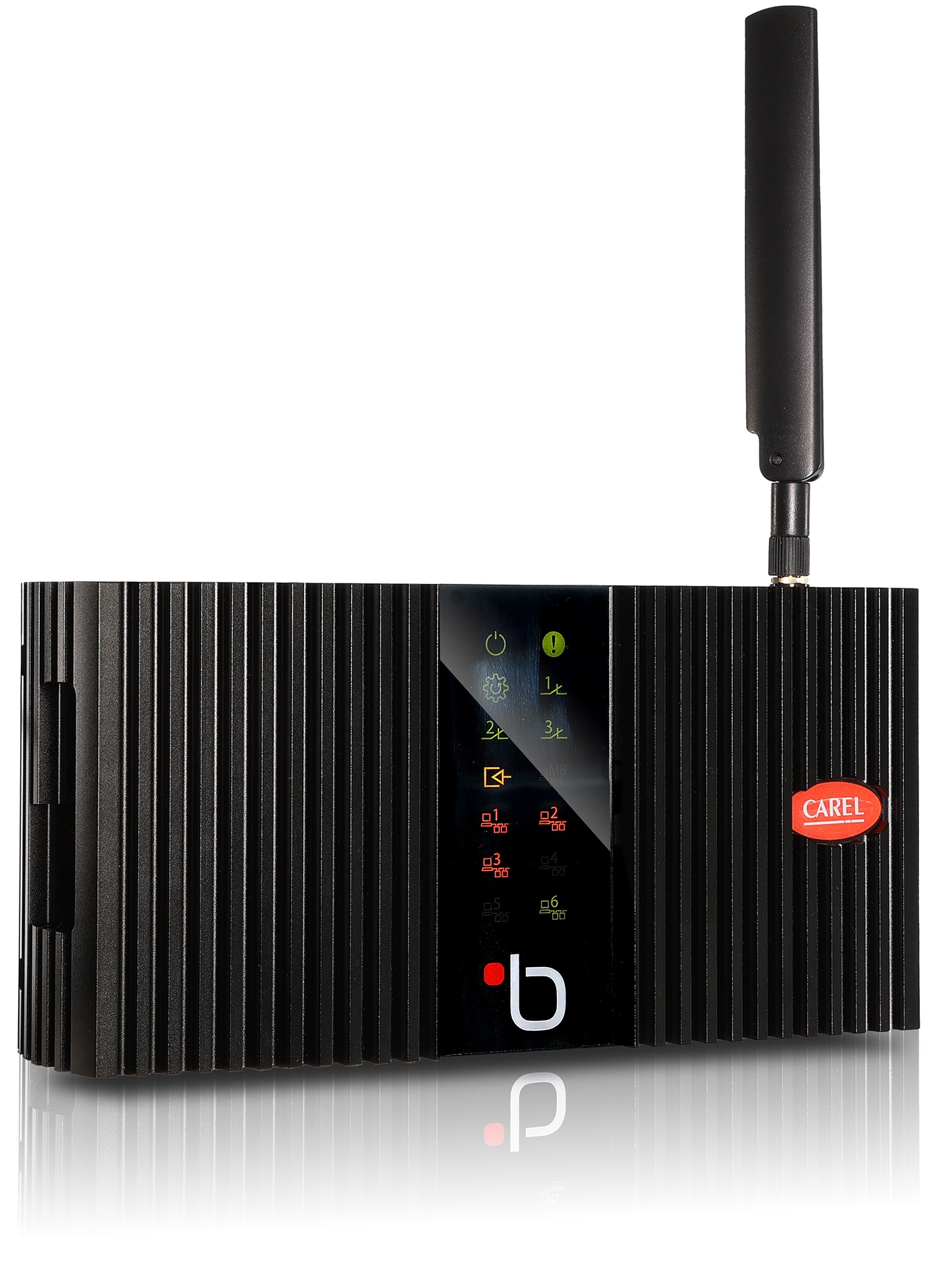 CAREL BOSS supervisor hardware — a gateway with antenna and status LEDs