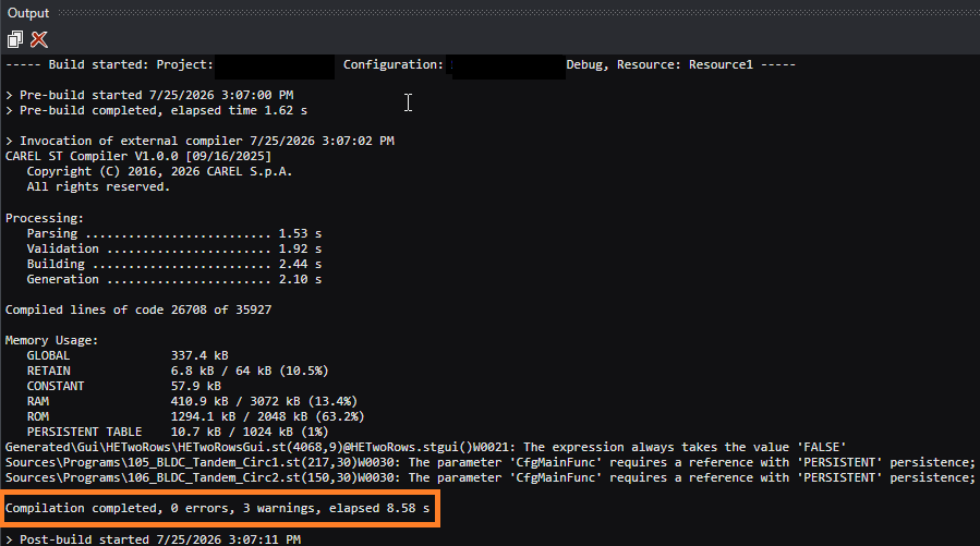 The same build after a single commit: 0 errors