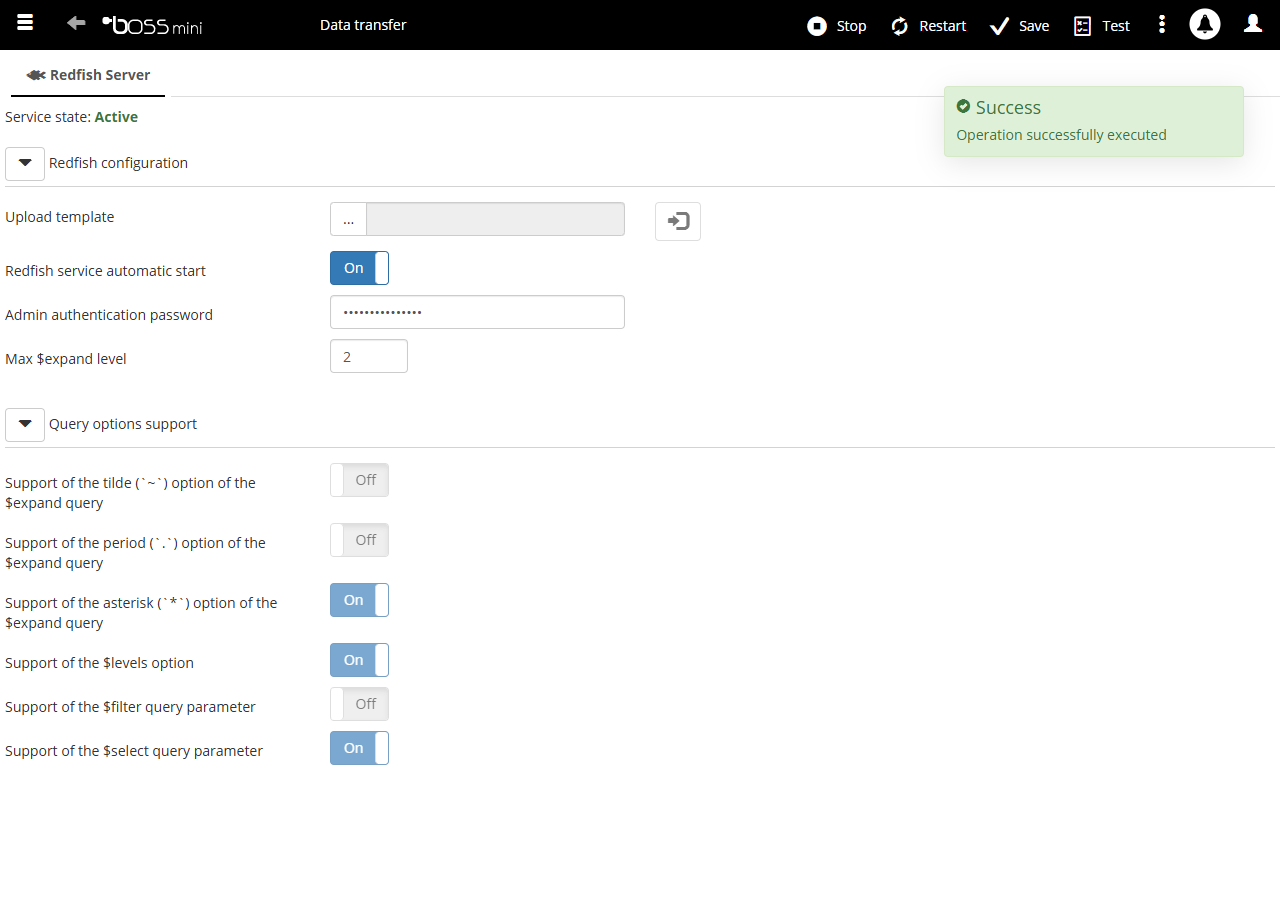 Redfish service running