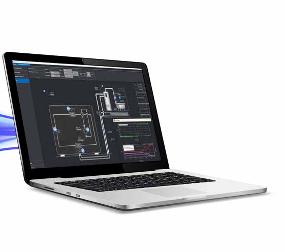 Laptop running STone Virtual Loop with a refrigeration circuit diagram
